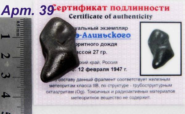 Индивидуальный экземпляр Сихотэ-Алиньского метеоритного дождя