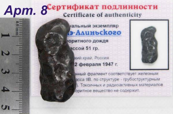 Индивидуальный экземпляр Сихотэ-Алиньского метеоритного дождя