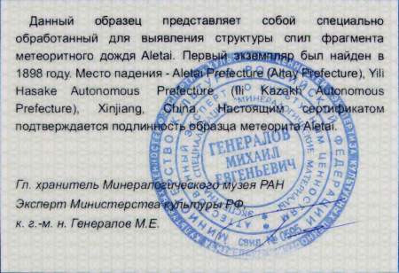 Кулон малый «Сердце» с метеоритом Aletai