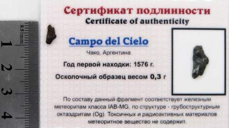 Осколок метеорита Campo del Cielo, арт 30