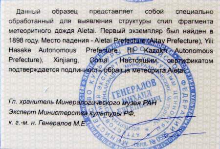 Кулон круглый малый с метеоритом Aletai, арт 2