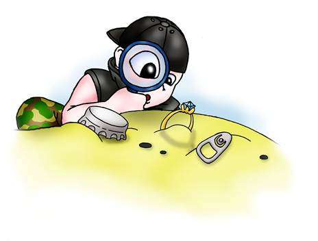 цель поиска на пляже &ndash; обнаружить украшения, потерянные отдыхающими