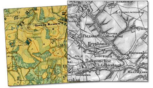 карты Шуберта - военные трехверстовки, карты Стрельбицкого