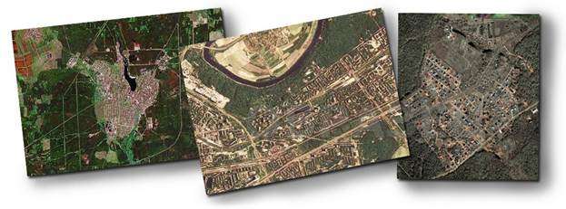 снимки земной поверхности из космоса, просмотренные посредством Интернета