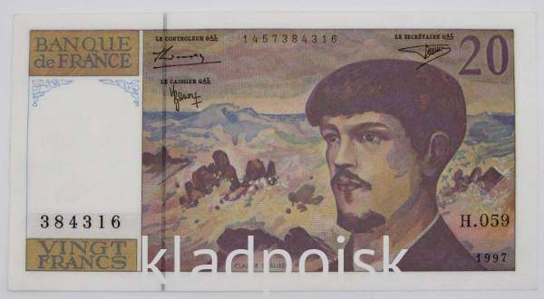 Банкнота 20 франков 1997 года Франция (Дебюсси)