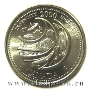 Монета  25 центов Канада, Миллениум 2000 – Изобретательность