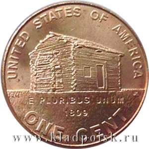 Монета 1 цент Линкольн Детство в Кентукки Монета 1 цент Линкольн Детство в Кентукки