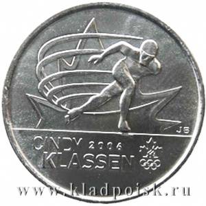 Монета  25 центов Канада, XXI зимние Олимпийские Игры, Ванкувер 2010 – Синди Классен