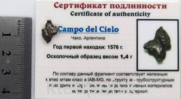 Осколок метеорита Campo del Cielo