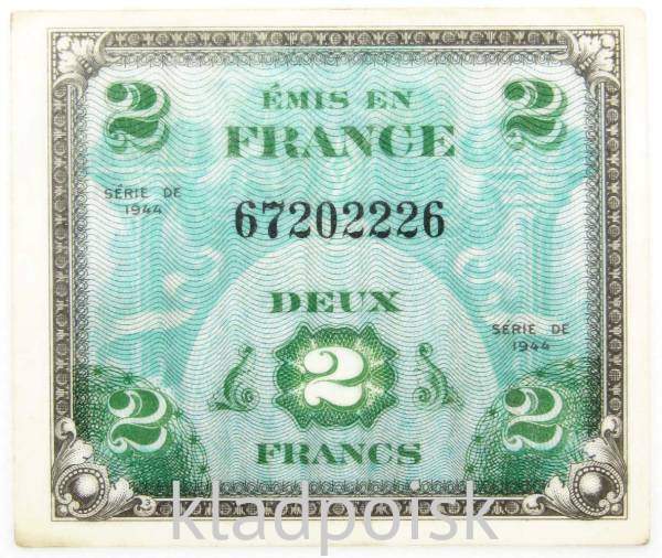 Банкнота 2 франка 1944 года Франция (оккупация)