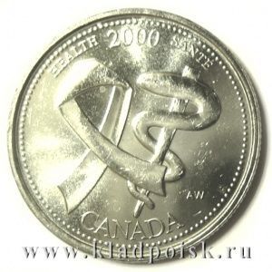 Монета  25 центов Канада, Миллениум 2000 – Здоровье