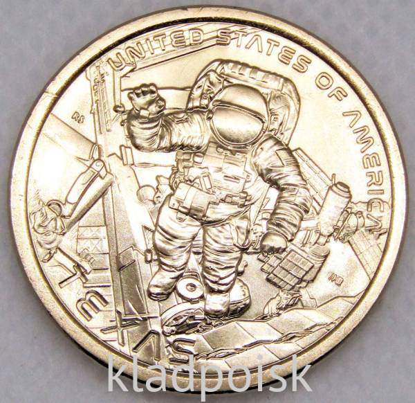 Монета 1 доллар США, Космический центр имени Линдона Джонсона в Техасе (2025) D