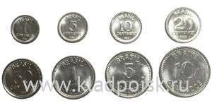 Набор монет Бразилия Звезды 1986-1988, 8 монет