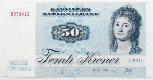 Банкнота 50 крон 1972 года Дания