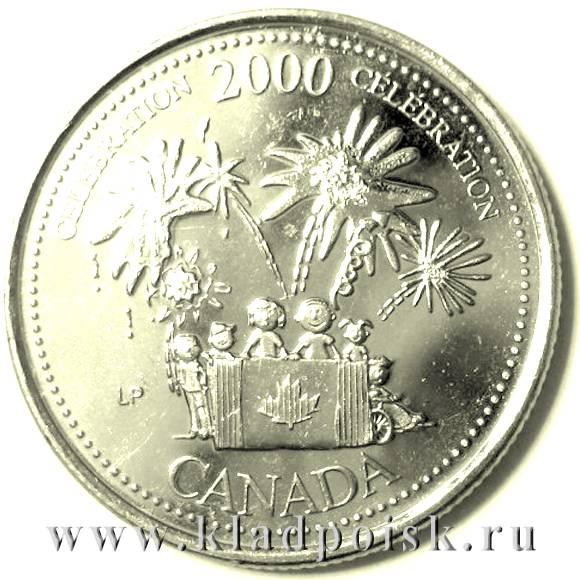 Монета  25 центов Канада, Миллениум 2000 – Торжества