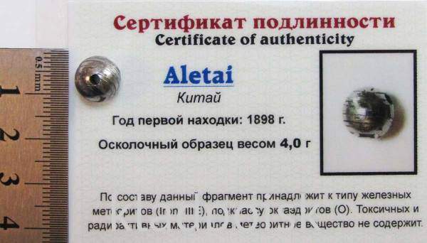 Шар с отверстием из метеорита Aletai, арт 5