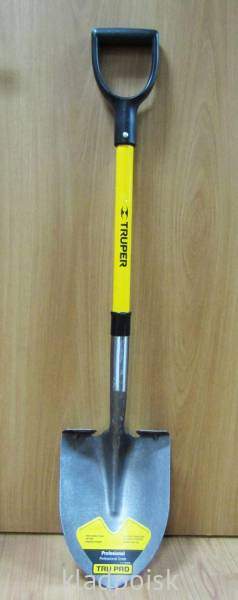 Лопата штыковая Truper, сферический ковш, черенок фибергласс, ручка полипропилен
