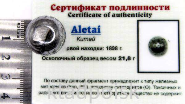 Шар из метеорита Aletai, арт 10