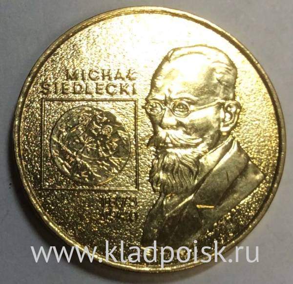 Монета 2 злотых Польша Михал Седлецкий из серии Польские путешественники и исследователи, 2001