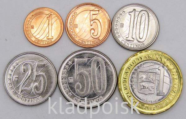 Набор регулярных монет Венесуэлы 2009-2012 гг, 6 монет