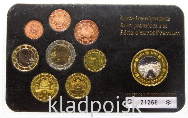 Набор монет Евро Австрия 2002-2006 годов с жетоном