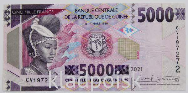 Банкнота Гвинея 5000 франков 2021 года