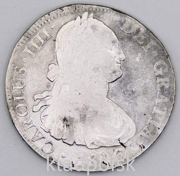 Монета 8 реалов 1806 года, Мексика (колония Испании) Король Карл IV, монетный двор Мехико