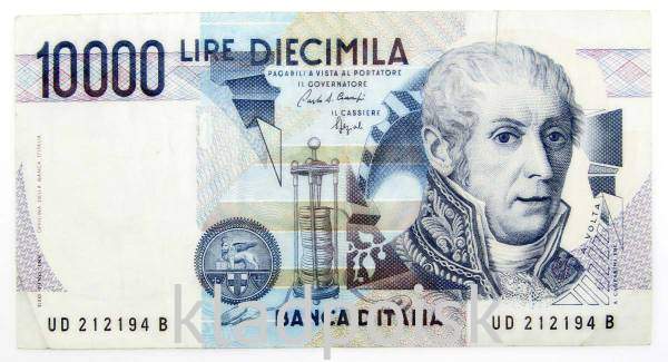 Банкнота 10000 лир 1984 года Италия, арт 2