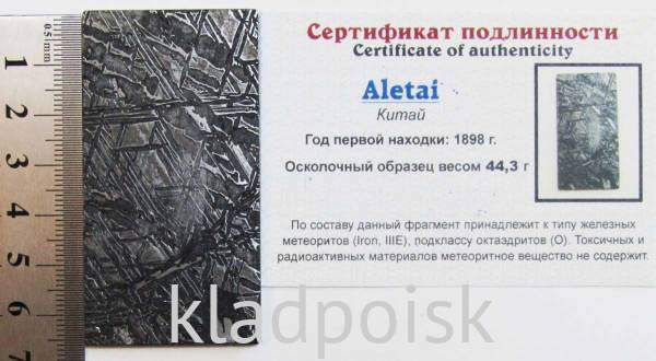 Спил метеорита Aletai, арт 9