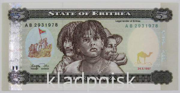 Банкнота 5 накф 1997 года Эритрея