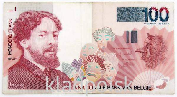 Банкнота 100 франков 1995-2001 г. Бельгия
