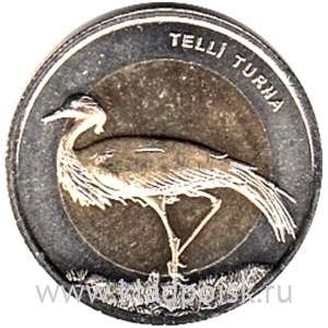 Монета 1 лира Турция – Журавль красавка, 2013