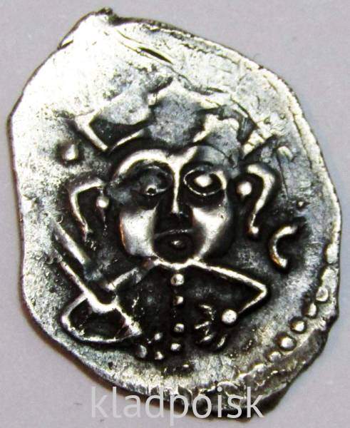 Денга Псковcкая, период самостоятельности, князь Довмонт/строчник, серебро, арт 3