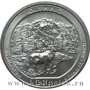Монета 25 центов Национальный парк Олимпик, монетный двор D
