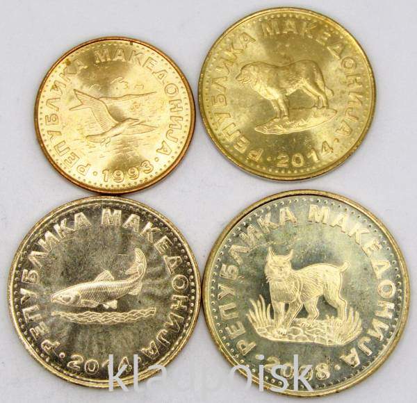 Набор регулярных монет Македонии, 1993-2014 гг. 4 монеты