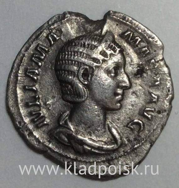 Монета Римская Империя Рим Денарий Юлия Мамея 222-235 гг. Монета Римская Империя Рим Денарий Юлия Мамея 222-235 гг.