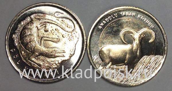 Набор монет 1 лира Турция – Варан, Баран, 2015