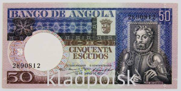 Банкнота 50 эскудо 1973 года Ангола