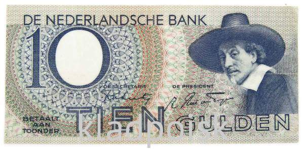 Банкнота 10 гульденов 1943 года Нидерланды