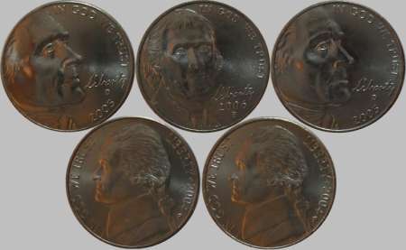 Комплект пятицентовых монет США (5 монет). "Освоение Запада."