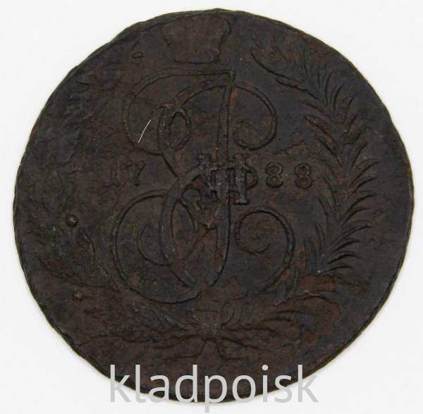 Монета 2 копейки Российской Империи 1788, арт 2 Монета 2 копейки Российской Империи 1788, арт 2