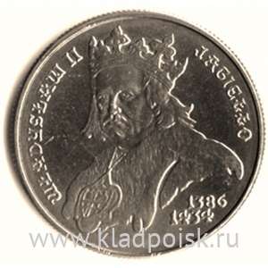 Монета 500 злотых Польша, серии «Короли Польши» Король Владислав II Ягайло, 1989