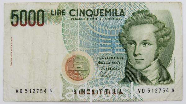Банкнота 5000 лир 1985 года Италия Банкнота 5000 лир 1985 года Италия