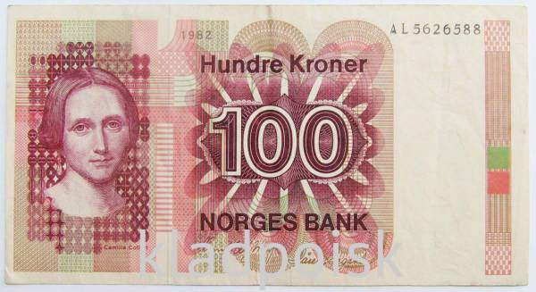 Банкнота 100 крон 1982 года Норвегия
