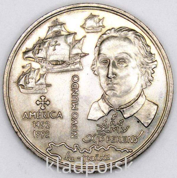 Монета 200 эскудо 1992 года, Новый мир - Америка, Португалия