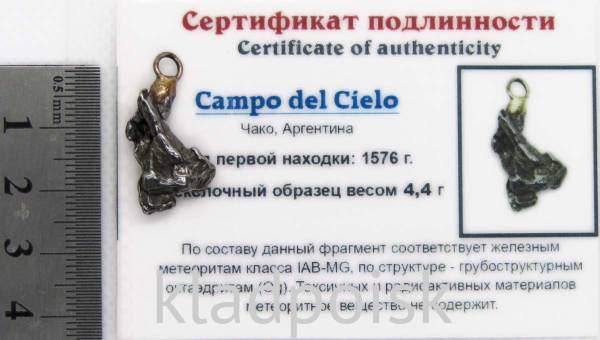 Подвеска из метеорита Campo del Cielo арт 20