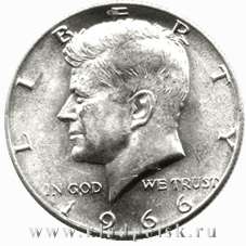 Монета 50 центов США «Кеннеди» 1965-1969гг. Серебро 400 пр. Монета 50 центов США «Кеннеди» 1965-1969гг. Серебро 400 пр.