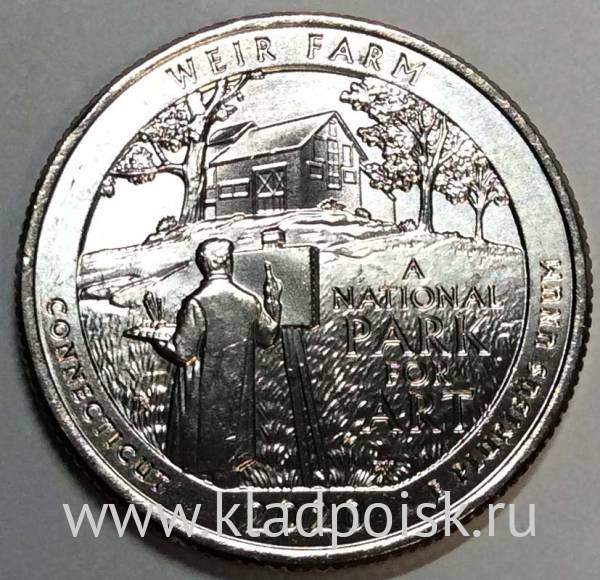 Монета 25 центов США Национальное историческое место «Ферма Дж. А.Вейра» (2020) D