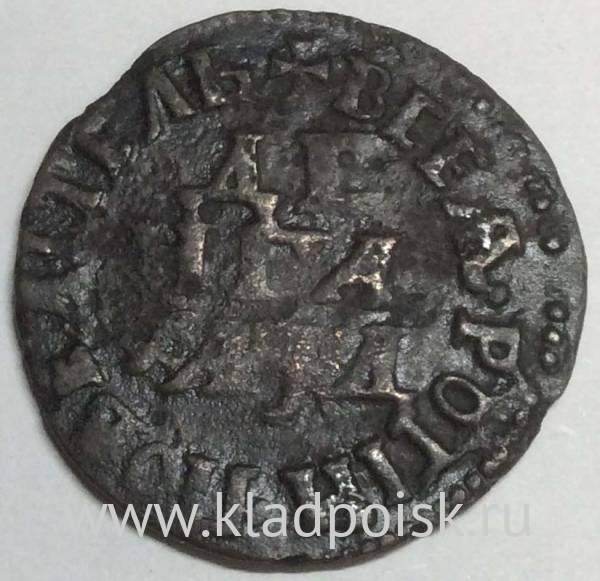 Монета денга Российской Империи 1704 (Петр I)