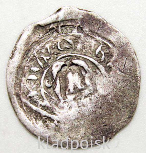 Денга, Ростовское княжество 1394-1404 гг. Князь Андрей Федорович, Казнь Иоанна Крестителя, ГП № 4700В, серебро